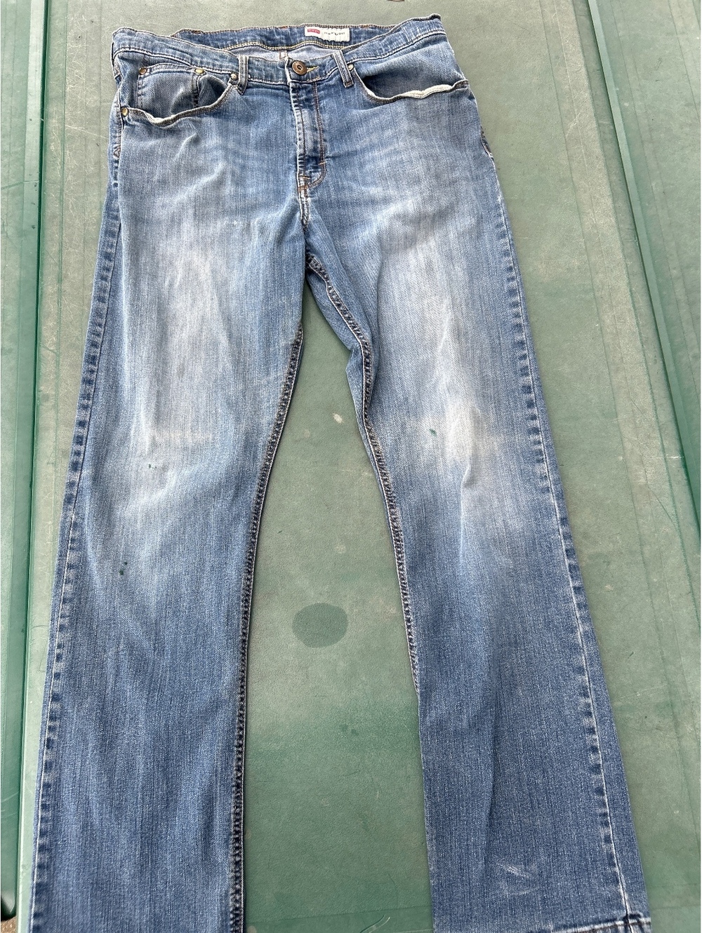 Wrangler Slim Straight Blue Denim Jeans 34x32